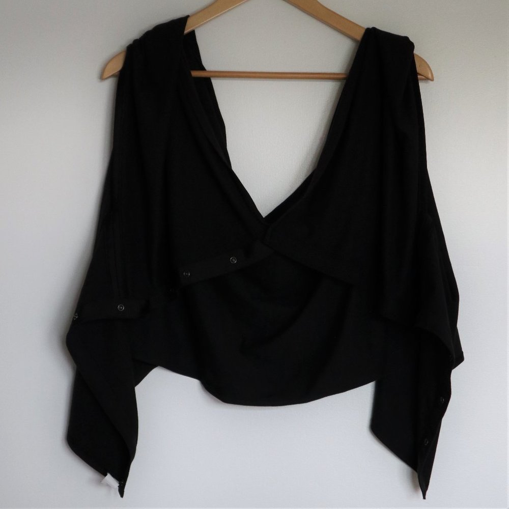 Lululemon Black Multi-Way Customizable Vinyasa Snap Scarf with Arm Holes
